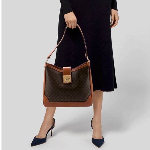 Celine Vintage Macadam Blason Turn Lock Shoulder Bag - Picture 2 of 15